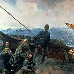 Leif Eriksson (10th century) sights land in America, 1893