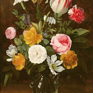 Still Life of Flowers in a Glass Vase (panel)
