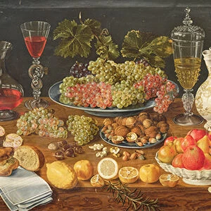 Still life with fruit (oil on canvas)