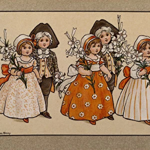 Lilies, Victorian card