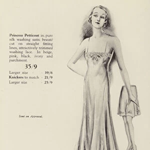Lingerie and Pyjamas from Debenham and Freebody, 1930s (litho)