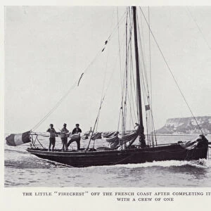 The little "Firecrest"off the French coast after completing its 20, 000-mile voyage with a crew of one (b / w photo)