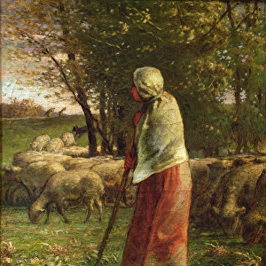 The Little Shepherdess (oil on canvas)
