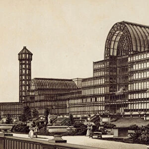 London, Crystal Palace: Exterior from South (litho)