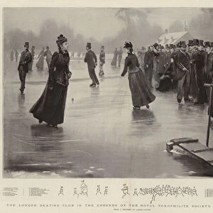 The London Skating Club in the Grounds of the Royal Toxophilite Society, Regents Park (litho)
