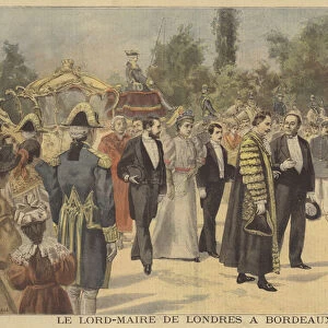 The Lord Mayor of London visiting Bordeaux (colour litho)