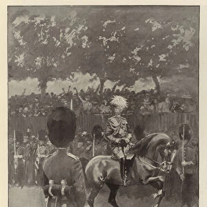 Lord Wolseley (Commander in Chief) Riding before Her Majestys Carriage (litho)