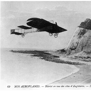 Louis Bleriot (1872-1936) crossing the English Channel by plane