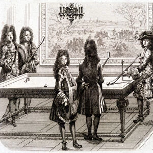 Louis XIV playing billiards (with Monsieur (brother of the king), Duke of Vendome