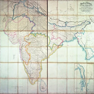 Map of India, 1857 (colour lithograph)