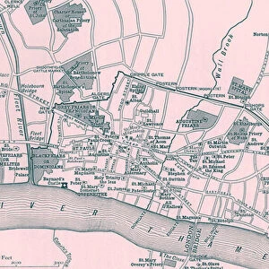 Map of London in 13th Century