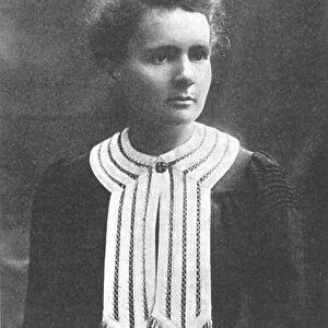 Marie Sklodowska Curie (1867-1934) Polish-born French physicist. From a picture published 1910