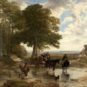 Market Cart at a Brook, 1845 (oil on canvas)