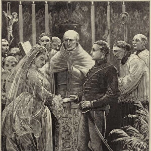 Marriage of Miss Fox and Prince Liechtenstein at the Pro-Cathedral (engraving)