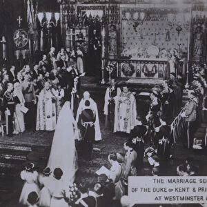 The marriage service of the Duke of Kent and Princess Marina at Westminster Abbey (b / w photo)