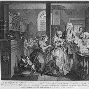 Married to an Old Maid, plate V from A Rakes Progress, 1735 (engraving)