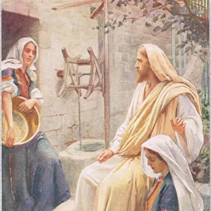 Martha and Mary, illustration from Women of the Bible