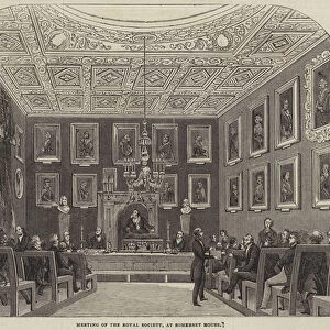 Meeting of the Royal Society, at Somerset House (engraving)