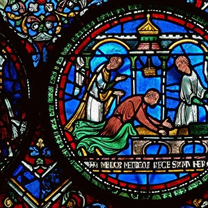 Detail from the Miracle Window depicting William Kellett and Adam Forrester