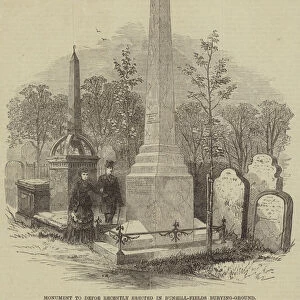 Monument to Defoe recently erected in Bunhill-Fields Burying-Ground (engraving)