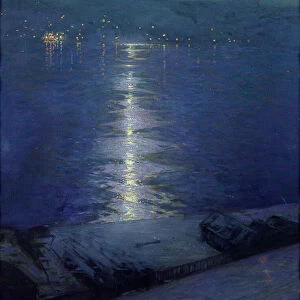 Moonlight on the River, 1919 (oil on canvas)