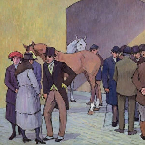 A Morning at Tattersalls (oil on canvas)