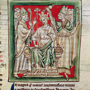 Ms 6712 (A. 6. 89) fol. 141r Richard I (1157-99) miniature from Flores Historiarum