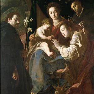 Mystical marriage of St. Catherine and the Christ Child with Peter the Martyr, 1617-21