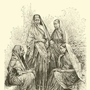 Native women (Bombay Presidency), converts to Christianity (engraving)
