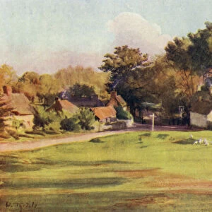 The New Forest: Swan Green, Lyndhurst (colour litho)