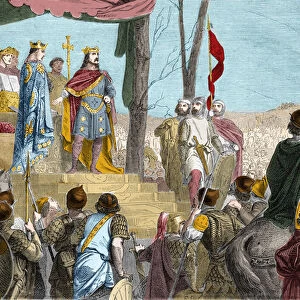 The Oaths of Strasbourg between Louis the German (876), ruler of East France