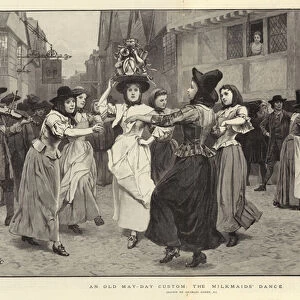 An Old May-Day Custom, the Milkmaids Dance (engraving)