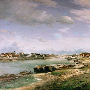 The old quay at Bercy, Paris, 1880 (oil on canvas)