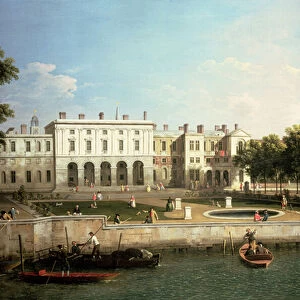 Old Somerset House from the River Thames, London (oil on canvas)