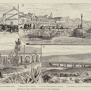 Opening of the Algesiras Railway, near Gibraltar (engraving)