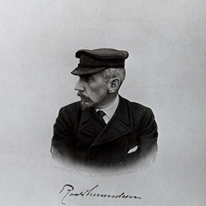 The Opening Page of Roald Amundsens manuscript (b / w photo)