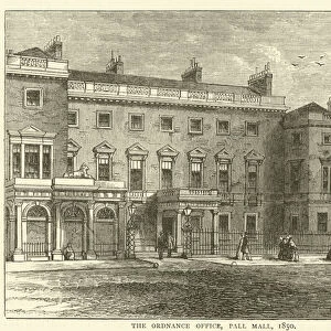 The Ordnance Office, Pall Mall, 1850 (engraving)