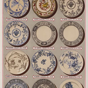 Page from the catalogue of the Grand Depot de Porcelaines, Faiences et Verreries (colour litho)