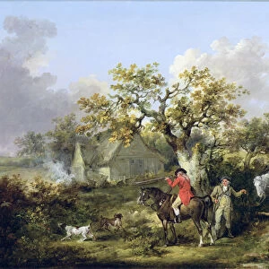 Partridge Shooting (oil on canvas)