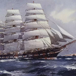Passenger sailing ship MacQuarie (colour litho)