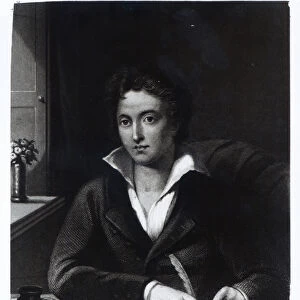 Percy Bysshe Shelley, engraved by William Holl (engraving) (b / w photo)