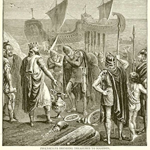 Phoenicians bringing Treasures to Solomon (engraving)