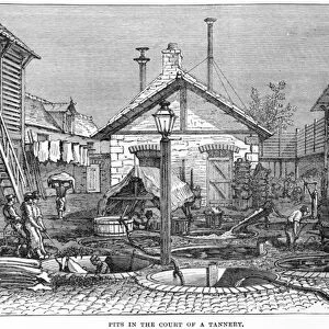 Pits in the Court of a Tannery (engraving)