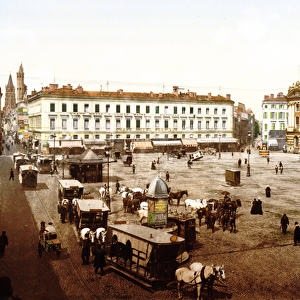 Place du Capitole in Toulouse, pub. c. 1895 (postcard chromolithograph)