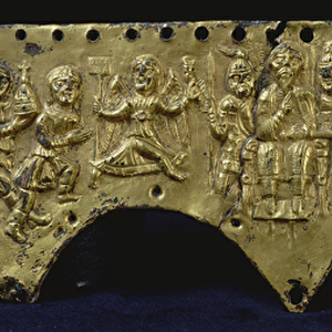 Plaque from the helmet of Agilulf (bronze)