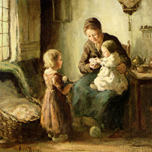 Playing with baby, 19th century