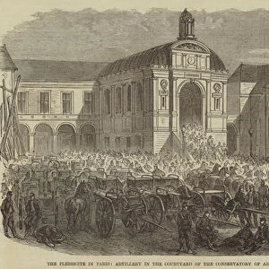 The Plebiscite in Paris, Artillery in the Courtyard of the Conservatory of Arts and Metiers (engraving)