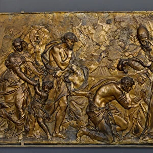Pope Liberius baptising the Neophytes, 1648 (gilded bronze)