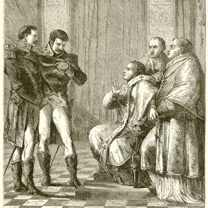 Pope Pius VII. arrested by the order of Napoleon Buonaparte (engraving)