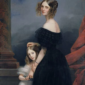 Portrait of Anne-Louise Alix de Montmorency, with her daughter, c. 1840 (oil on canvas)
